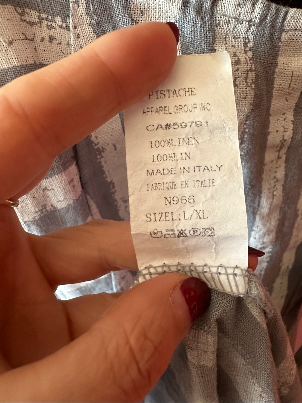 Pistache Striped Tie-Shoulder Linen Tank Dress - Grey & White L/XL - Picture 6 of 6
